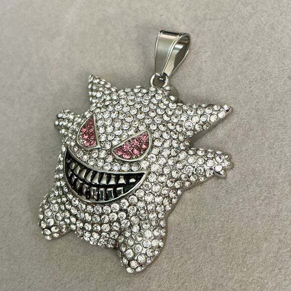 Brand New- Iced GENGAR Pokémon Pendant Large-Silver - Picture 3 of 9